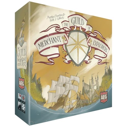 AEG The Guild of Merchant Explorers | Explore The World, Establish New Settlements | Nautical Voyage Adventure Board Game | 1-4 Players | Ages 10+ | 1-4 Players, Ages 14+, 45 Mins, Simultaneous Adventure