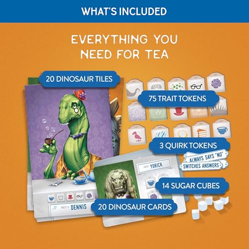 Restoration Games Dinosaur Tea Party Family Guessing Game | Kids Card Game for 3 to 5 Players, 20-30 Min Playtime, Ages 7+