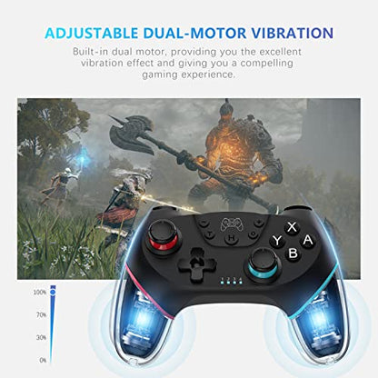 Deepdawn Wireless Switch Controller for Nintendo Switch/Lite/OLED/Switch 2 Pro Controller Wireless Pro Controller with Programmable, Vibration, Wake-up, Turbo, Screenshot
