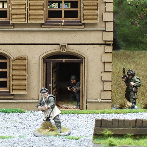 War World Gaming Set of 3 Normandy Houses for Historical Wargames – 28mm Laser Cut MDF Buildings - size: Set of 3 Normandy Houses