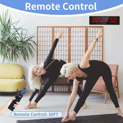 Large Stopwatch with Start/Stop Button, LED Digital Timer with Remote, Countdown Clock with Buzzer, Gym Clock for Home Gym, Interval Timer for Workout, Rechargeable (with Stand) - style: Rechargeable(with stand)