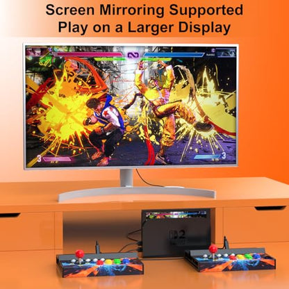 Retro Switch Arcade Stick,Screenshot Version (Screen Not Included) | Arcade Fighting Games Cabinet for Switch,OLED&Switch 2.Features Screenshot(No-voice),LED Indicators and Programmable Buttons