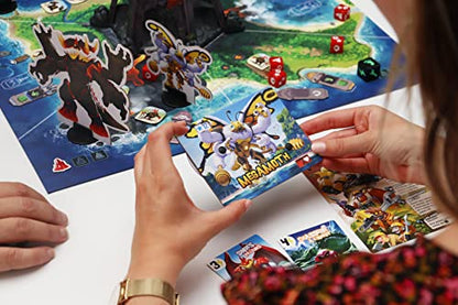 IELLO: King of Monster Island - Strategy Board Game, Sequel of The King of Line, Family, Play Cooperatively, Ages 10+, 1-5 Players, 60 Minutes - style: Monster Island