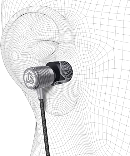 LUDOS Ultra Wired Earbuds in-Ear Headphones, 5 Years Warranty, Earphones with Microphone, Noise Isolating Ear Buds, Memory Foam for iPhone, Samsung, School Students, Kids, Women, Small Ears - Grey - color: Grey, style: 3.5 mm