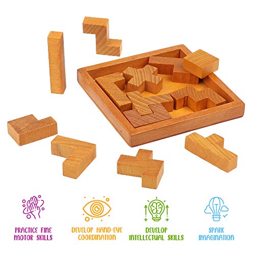Wooden Brain Teaser Puzzles for Kids Children & Adults. New Level of Challenge for Those who Love Good Mental Workout - style: Classic
