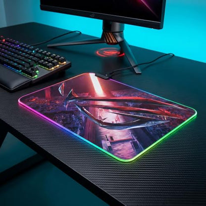 Luminous RGB Gaming Desk Mat, Large Mouse Pad, Wear-Resistant Non-Slip Pad, PC Accessory, (Small) 9.85"x13.79"