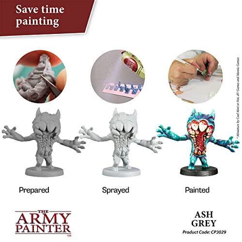 The Army Painter, Colour Primer Ash Grey, 400 ml spray acrilico | Primer grigio cenere per dipingere miniature Warhammer e Dungeons and Dragons - color: Ash Grey
