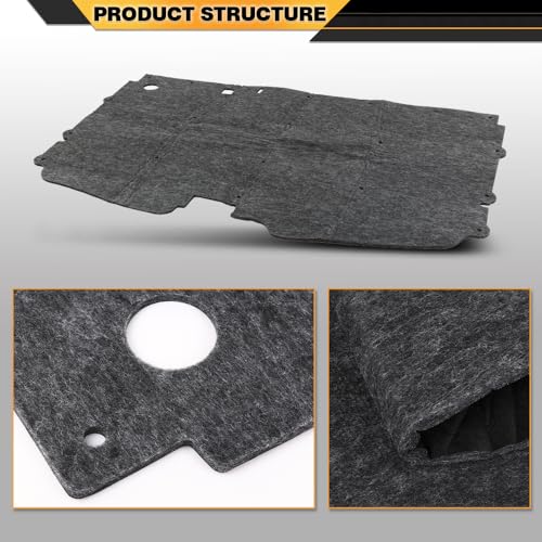 CNNELL Hood Insulation Pad 1/2" with Clips Compatible with 1988-1998 Chevy Truck C1500 K2500 3500 Black - style: 1988-1998 Chevy Truck