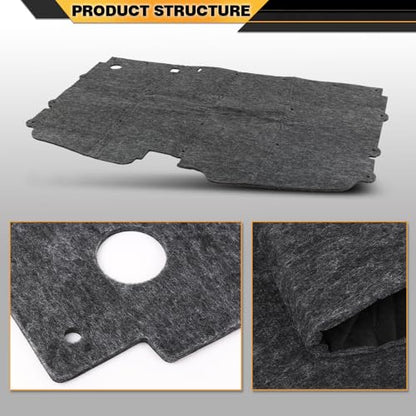 CNNELL Hood Insulation Pad 1/2" with Clips Compatible with 1988-1998 Chevy Truck C1500 K2500 3500 Black - style: 1988-1998 Chevy Truck