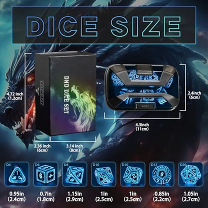 FONVGOGO DND Dice Set, Dungeons and Dragons Light Up Rechargeable LED Dice | D and D Glow in the Dark Dice with Charging Box for RPG Tabletop Games, DND Gifts for Ttrpg, Astral Shard Blue - color: Astral Shard Blue