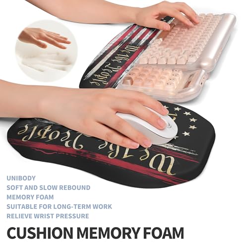 2-in-1 Ergonomic Set, Wave Keyboard Wrist Rest and Massage Slope Mouse Pad Wrist Support, Rebound Memory Foam for Relieve Carpal Tunnel Syndrome and Wrist Pain (Flag) - color: Flag