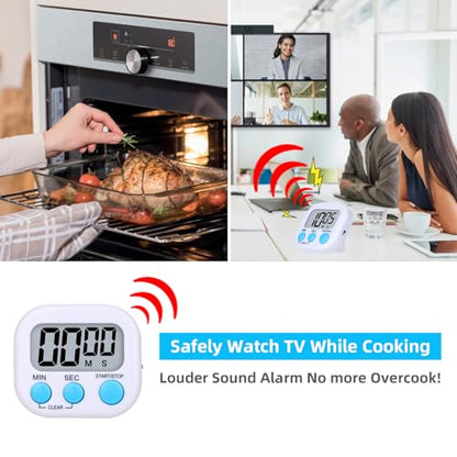 16 Packs Digital Timer Multi-Function Electronic Timers for Classroom Small Magnetic Countdown Stopwatch Mini Loud Alarm Stop Clock for Kitchen Cooking Games Meeting Study Work Baking Sports Office