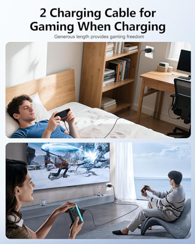 10FT Magnetic Charger Cable for Nintendo Switch 2 Joy-con (2025), 2-Pack | Fast Charging Cord Accesories for Joycon 2 Controller Nylon Braided USB Ports, Replacement High-Speed Charge for Joy con 2