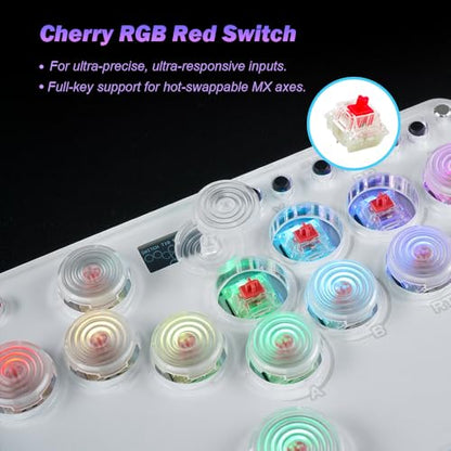 BITFUNX Duelpad Leverless Controller Arcade Stick, Zen16 Arcade Controller for PC/PS3/PS4/PS5/Switch/Steam, All-Button Arcade Fight Stick with SOCD/TURBO/Custom RGB/Hot-Swap/Low-Profile Switch (Mini) - size: Mini