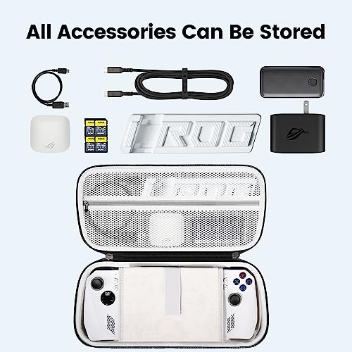 sarlar Rog Ally Carrying Case Compitable with ASUS ROG Ally Gaming Handheld and Accessories, Large Space Hard Shell Case Fit AC Adapter and Power Bank for Travel and Storage