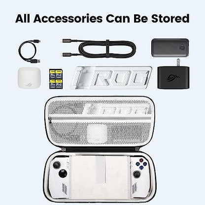 sarlar Rog Ally Carrying Case Compitable with ASUS ROG Ally Gaming Handheld and Accessories, Large Space Hard Shell Case Fit AC Adapter and Power Bank for Travel and Storage