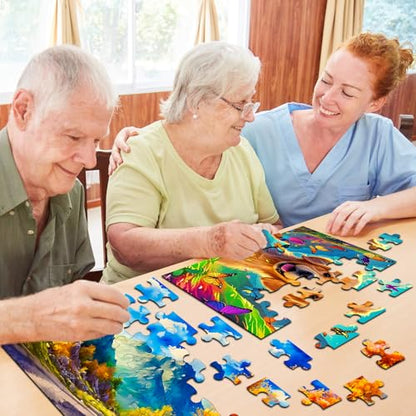 6 Pack 36-Piece Large Jigsaw Puzzles for Seniors Easy Dementia Alzheimer Products Dementia Activities Memory Training Game for Elderly Alzheimer's Patients in Nursing Home Gift (Style 2) - style: Style 2
