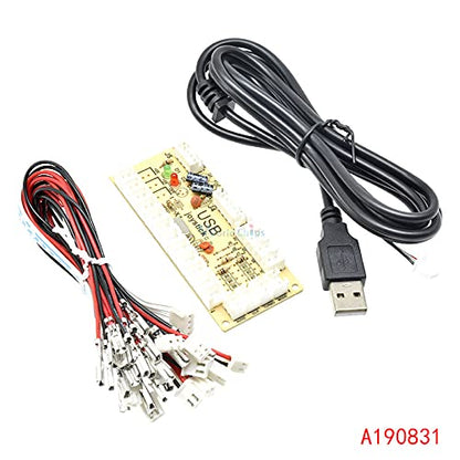 Zero Delay Arcade USB Encoder PC to Joystick Push Buttons Wired Cables for Fight Stick Control Module Board DIY Arcade Game Kit