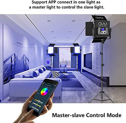 GVM RGB Video Lights with APP Control, 50W Full Color Studio Video Lighting Kit, Led Video Lights for YouTube Photography Lighting, 3 Packs Led Light Panel, Aluminum Alloy Shell, 3200K-5600K - size: 50RS3L