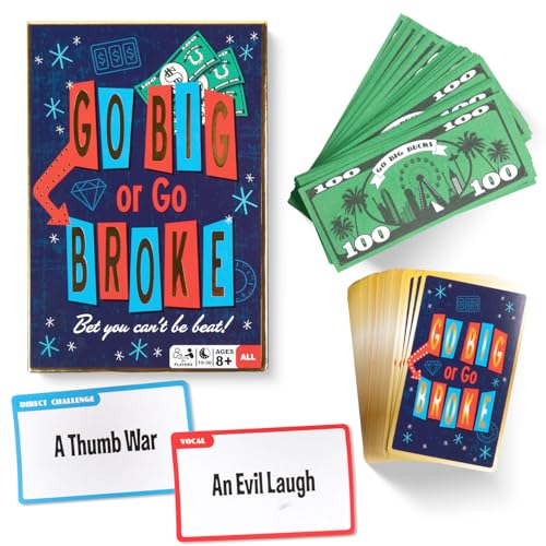 Go Big or Go Broke Family Party Card Game for Kids Ages 8+ EAP Toy & Games | Fast paced interactive strategy game for kids, families, classroom, birthdays, sleepovers, travel & gatherings
