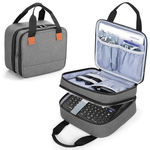 LUXJA Label Maker Carrying Case Compatible with Brother P-Touch | PT-D610BT / PT-D410 / PT-D460BT, Storage Bag for Brother Label Printer with Multiple Pockets, Gray - color: Gray