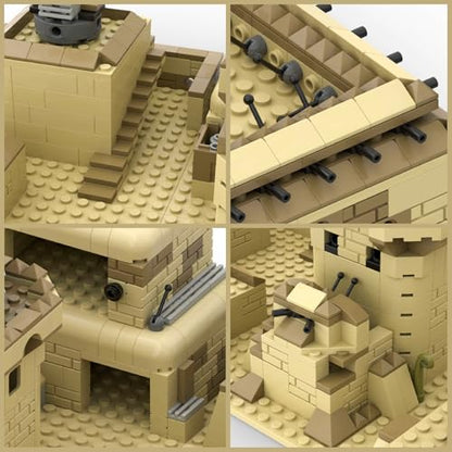 Military Base Building Brick Set, Defence Base Guard Tower Toy | 1000+ Pcs set with Defence Base, Guard Tower, Heavy Weapons and Weapon Packs; military building kits toys for figures