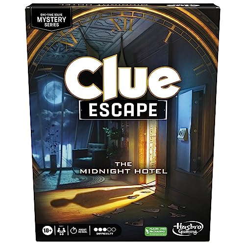 Clue Escape: The Midnight Hotel Board Game, Clue Escape Room Game, 1-Time Solve Mystery Games, Family Games for Ages 10+, 1-6 Players, 90 Mins. Avg. - style: The Midnight Hotel