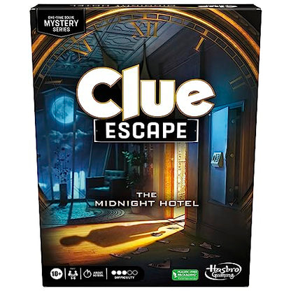 Clue Escape: The Midnight Hotel Board Game, Clue Escape Room Game, 1-Time Solve Mystery Games, Family Games for Ages 10+, 1-6 Players, 90 Mins. Avg. - style: The Midnight Hotel
