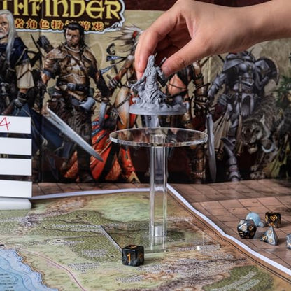 Kalami Flying Miniatures Combat Riser for DND | 4” Acrylic Base Flight Stand Terrain Perfect for Dungeon and Dragons, Warhammer, D&D 5e and Tabletop TTRPGs - size: 4 in-Standard