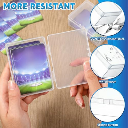 12 Pcs Playing Card Boxes Clear Plastic Deck Cases Trading Card Storage Boxes Game Cases Holder 4.05 x 2.91 x 1.35 Inch