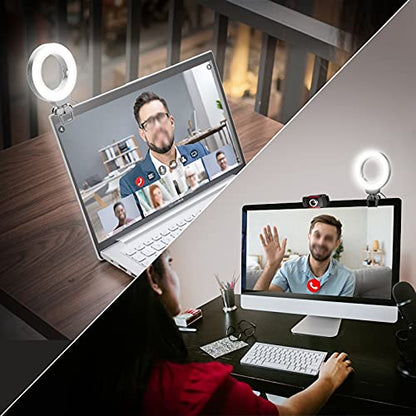 Video Conference Light 4'' 10cm Selfie for Laptop PC Webcam with Clip