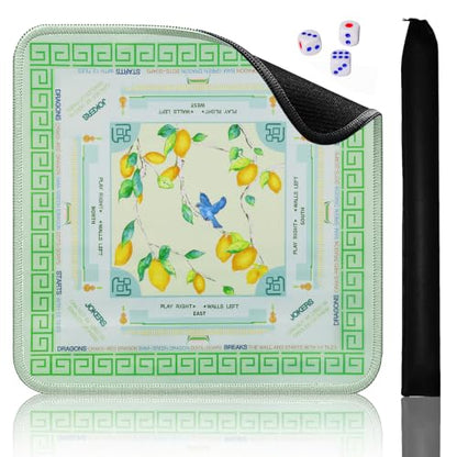 Jongyance American Learning Mahjong Mat (33”x33”), Mahjong Mat for Table, Mah-jongg Game Mat - color: Green