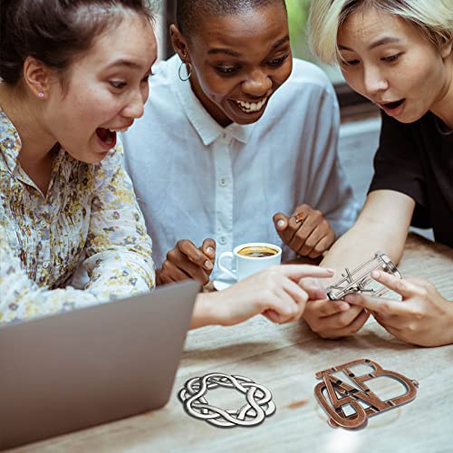 MHY 3-Pack Jumbo Metal Brain Teaser Puzzles Set – Challenging 3D IQ Puzzles for Adults & Teens - color: D-3pcs Cage Set
