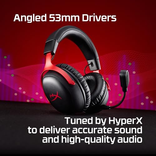 HyperX Cloud III S – Wireless Gaming Headset for Multi-Platform, 2.4GHz, Bluetooth, Battery Life up to 120 Hours 2.4GHz / 200 Hours Bluetooth, 53mm Angled Drivers, Detachable Mic – Black - color: Black