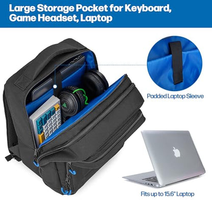 PGmoon Travel Storage Backpack Compatible with Nintendo Switch/Switch 2 | Protective Carrying Case with Various Pockets For Dock, Controllers & More Accessories (Patent Design)