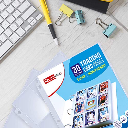 RUBEX 9-Pocket Card Sleeves - 30 Pages, Hold 270 Cards, Top-Loading