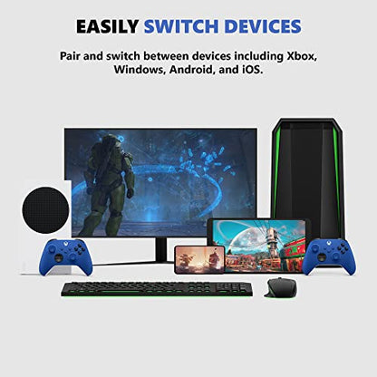 Xbox Wireless Controller - Shock Blue - Bluetooth - USB - Xbox Series X, S, One, PC, Android, iOS, Tablet - 19 Buttons - 90 Days Warranty