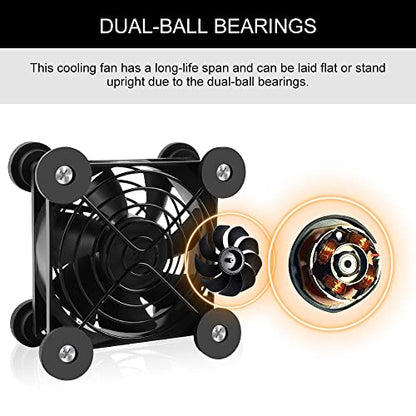 2Pack Quiet 80mm USB Fan Dual-Ball Bearings, USB Fan 5V, with L/M/H 3-Degree Speed Controller High Airflow Cooling Fan for Router Modem Receiver DVR PlayStation Xbox TV Box - size: 2Pcs 80mm