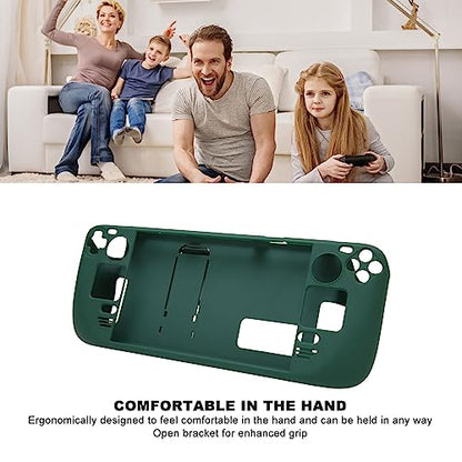Steam Deck Protective Case with Kickstand Full Coverage Fingerprint Proof Cover for Hands-Free Gaming and Protection