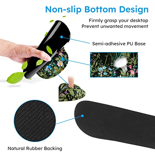 iCasso Large Mouse Pad, Mouse Pad Wrist Support Set,4in1 XXL Large Mousepad + Keyboard Wrist Rest+Mouse Wrist Rest+Coaster Set with Ergonomic Design for Home Office Table Computer-Weeds - color: Weeds