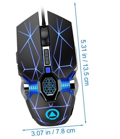 Wired Gaming Mouse, Silent Click Edition, USB Computer Mouse for PC, Laptop, Desktop, E-Sports Compatible, Matte Black