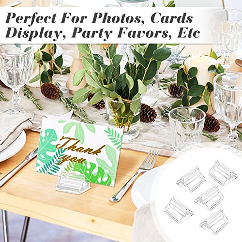 Cositina 50 Pack Plastic Game Card Stands Clear Card Holders Table Place Game Pieces Sign Stand for Board Game Photo Memo Picture Display Party Favor - 0.75×0.75inch