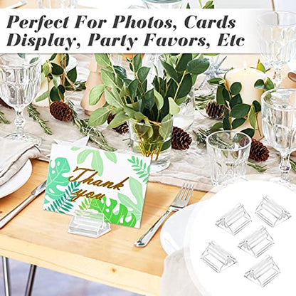 Cositina 50 Pack Plastic Game Card Stands Clear Card Holders Table Place Game Pieces Sign Stand for Board Game Photo Memo Picture Display Party Favor - 0.75×0.75inch