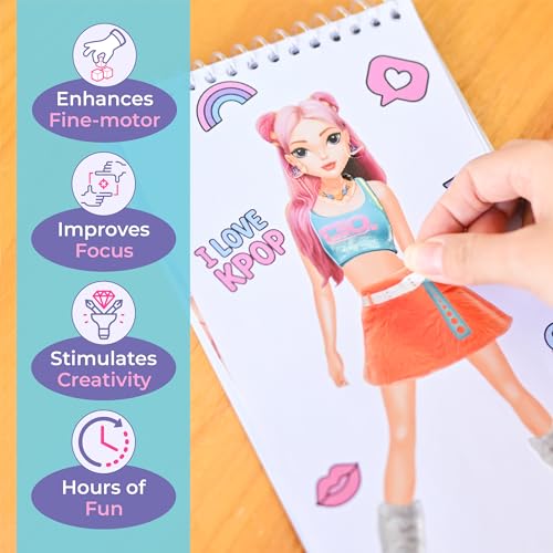 Kpop Sticker Book – Girls Fashion Design Activity for Kids | Dress up K-Pop singers with stickers and style guides; creative performance fashion fun for girls ages 5 and up. - color: Sticker Dress Up - Kpop
