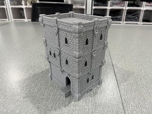 Medieval Castle Tabletop Terrain Set for 18mm & 28mm Miniatures – Paintable Wargame & Diorama Building Kit (3 Floors) - size: 3 Floors
