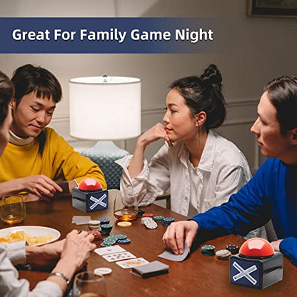 JIALITFUN Game Answer Buzzers 4 Pack, Games Buzzer for Trivia Quiz Got Talent Games with Lights and Sound Game Show Button Family Feud Board Game