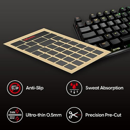 Pulsar Gaming Gears SUPERGRIP Pre-Cut Keyboard Griptape Pre-Laminated Sweat Absorbing High Performance Universal Anti Slip Mouse Keycap Grip Tape Ultra-Thin 0.5mm (0.02in) - style: Pre-Cut Keyboard