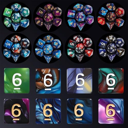 Coyeekn 30-Set DND Polyhedral Dice with Storage Pouch | 210 Total Polyhedral Dice, 7 Per Set, 30 Complete Dice Sets (D4-D20), Great for D&D, MTG & Tabletop RPG Games - color: 30set-210pcs