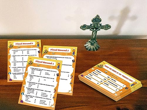 O4 Bible Games for Adults and Family - Bible Study, Trivia and Fun Family Game Night - 15 Game Cards + 3 Instruction Cards - color: Bible Game04