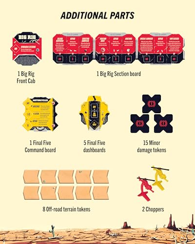 Restoration Games Thunder Road Vendetta Expansion Big Rig & The Final 5 | Racing and Strategy Board Game for Adults, Post-Apocalyptic Demolition Derby Racing Game, 2-5 Players, Ages 10+
